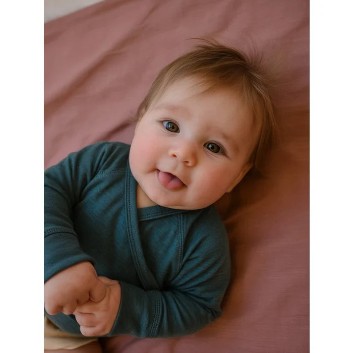 Kindertrui overslag - Merinowol - Orion Blue