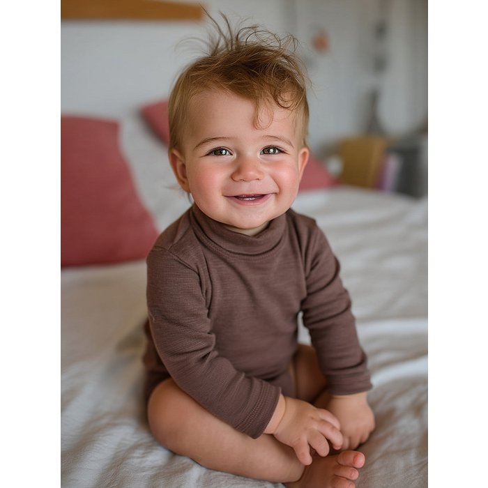 Romper met col - Merinowol - Peppercorn