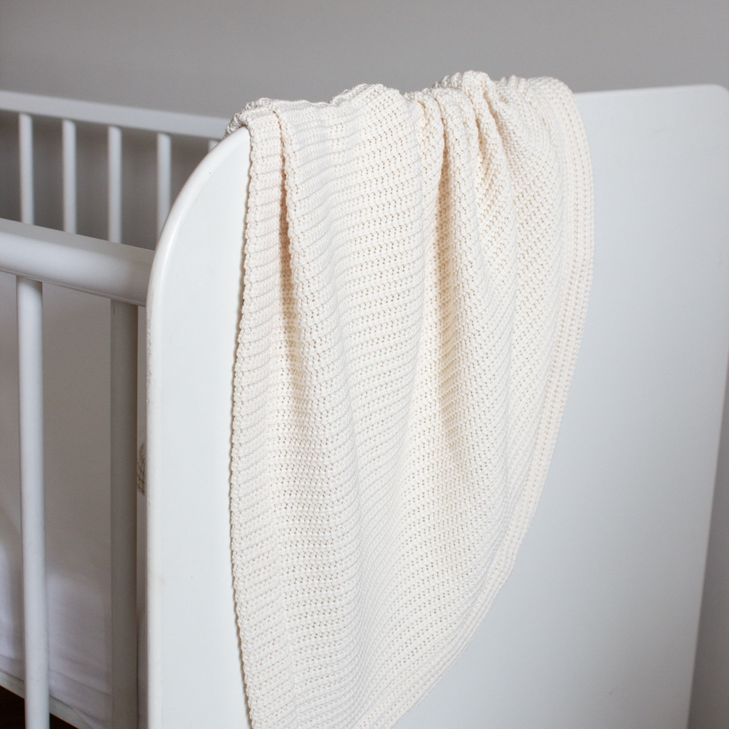 Babydeken big knit natural