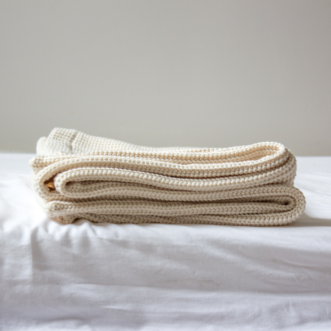 Babydeken big knit natural