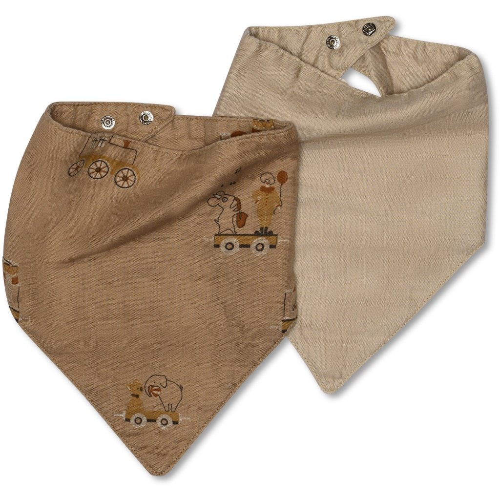 Villads hydrofiele slabbetje 2-pack carnival train/natural