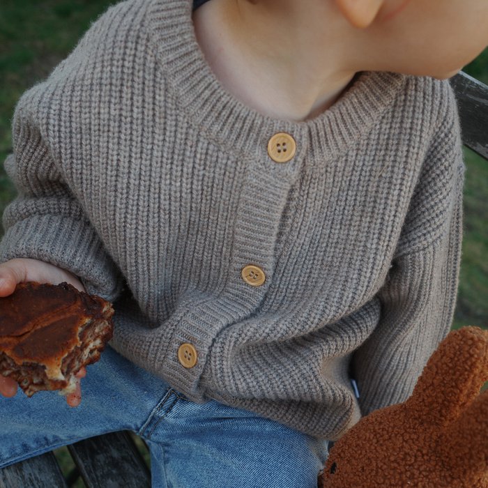 Gebreid Vestje Baby - Merinowol - Cobble