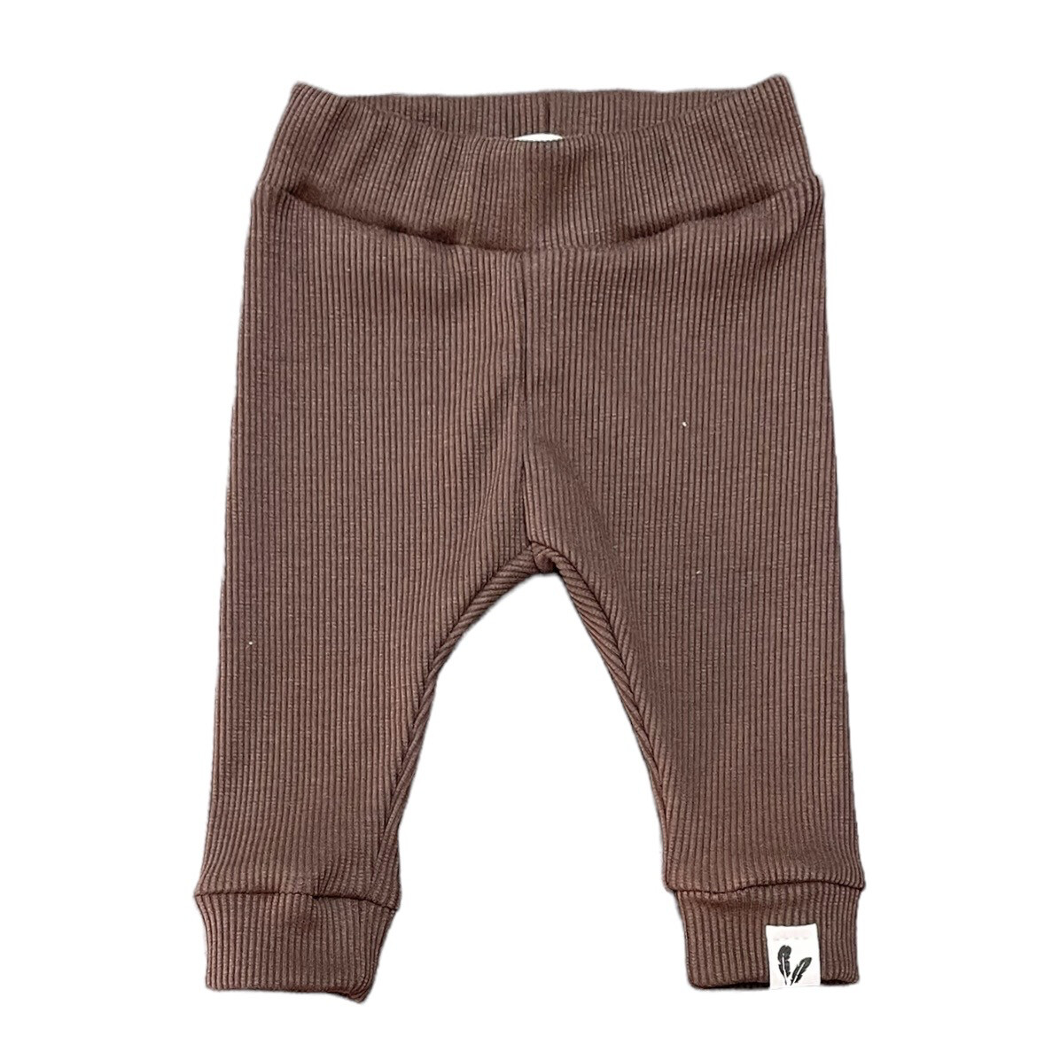 Newborn broek rib jersey bruin